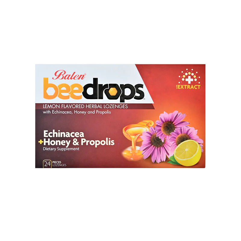Beedrops Lemon Flavored Herbal Lozenges 24 Pieces