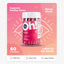 A bottle of Oh My Oh Lutein Gummies dietary supplement with a pink label, indicating mango tangerine flavor, gluten-free, non-GMO, and vegan-friendly properties.